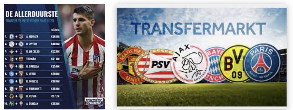 Omdat zowel de Ajax transfermarkt, de PSV transfermarkt en de Feyenoord transfermarkt