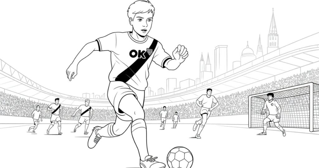 Voetbal Kleurplaten: Realistisch, Cartoon, Spelers, Stadion en Actie Momenten
